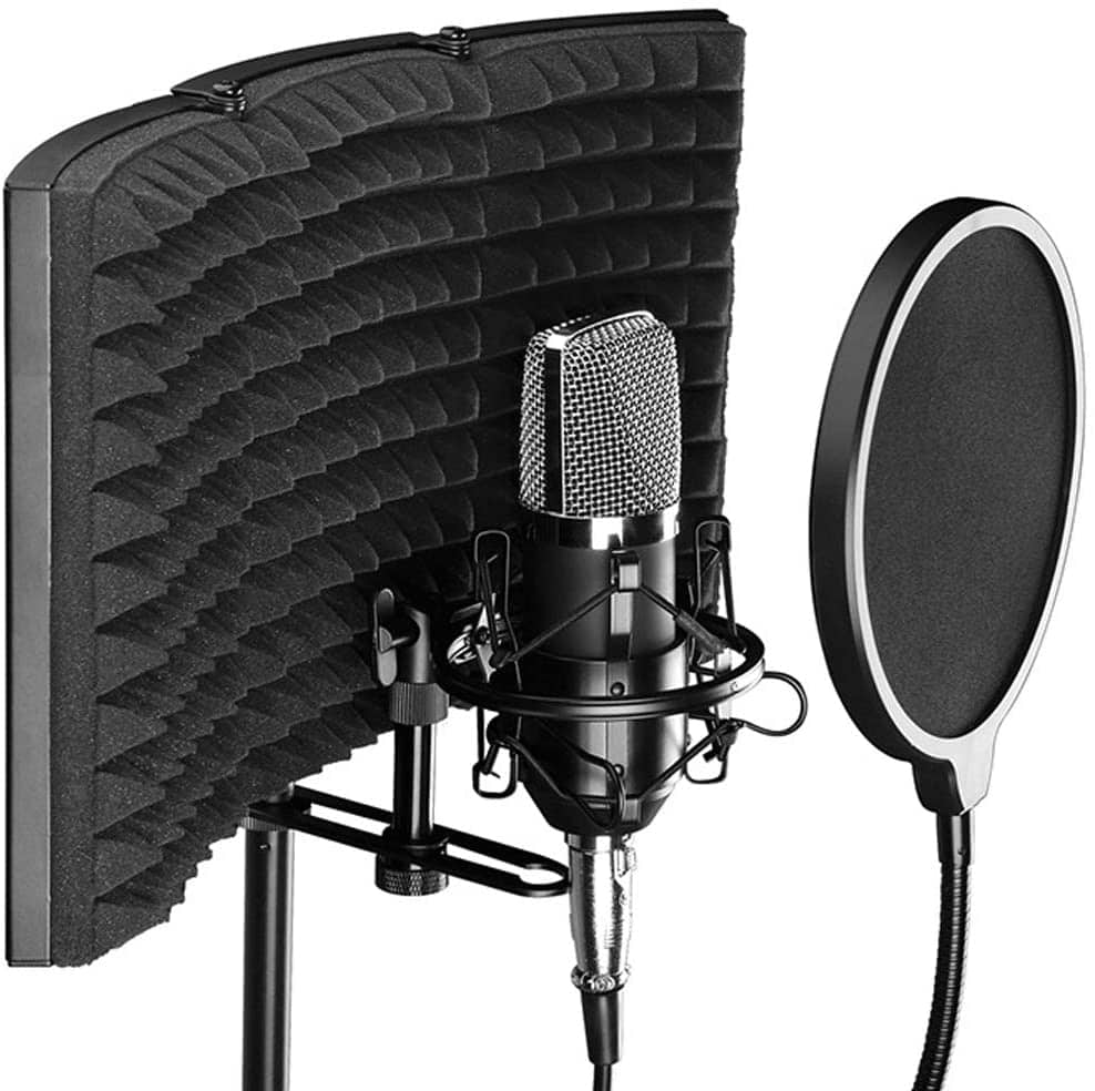 Mic with Shock Mount, Pop Filter, and Isolation Barrier