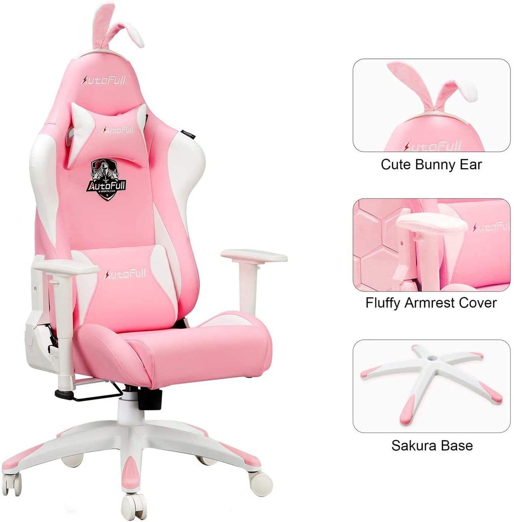 the parts of autofull pink gaming chair