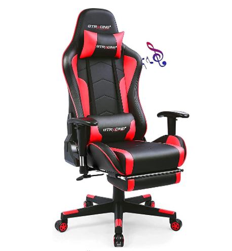 GTRACING Gaming Chair with Footrest Speakers 