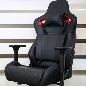 a premium red and black gaming chair